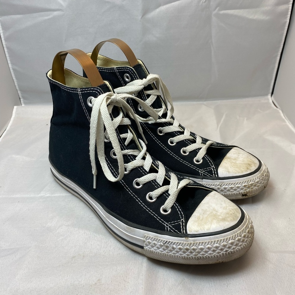 Converse Black Canvas High-Tops with White Accents